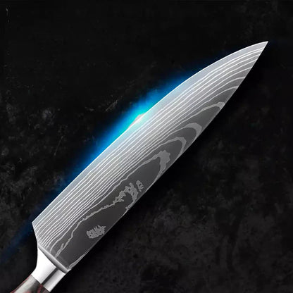 CUCHILLO PROFESIONAL ACABADO EN DAMASCO • CUCHILLO CHEF™